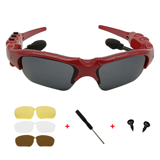 Wireless Bluetooth Sunglasses for Men Women Music Headset Headphone Smart Glasses V4.1 Stereo Handfree Headphone + Replaceable 3 Pair Polarized Lenses for Outdoor
