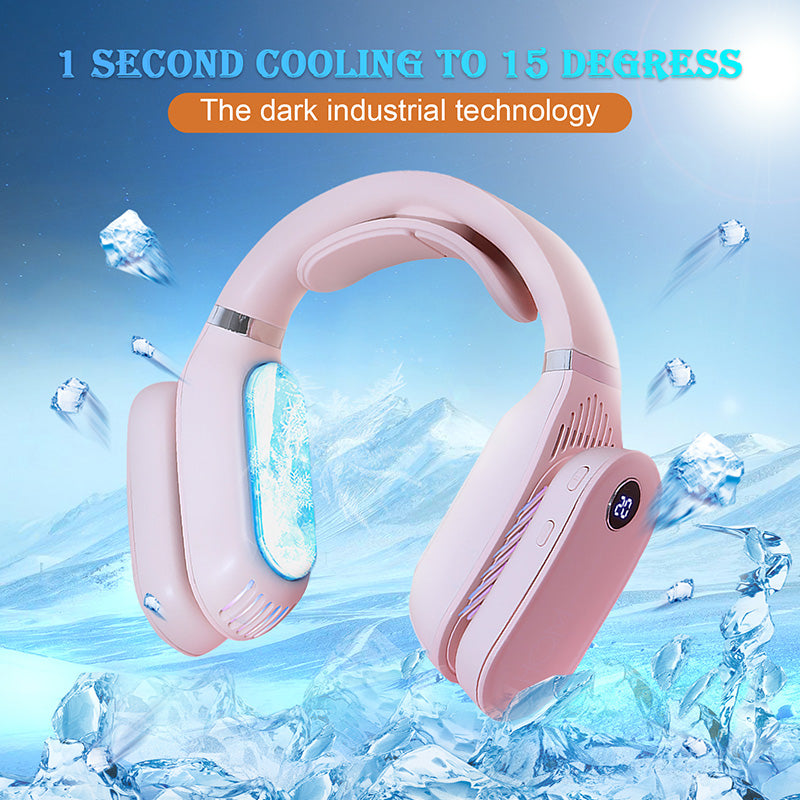 Portable Neck Air Conditioner 2 in 1 Instant Cooling and Heating Digital Display Temperature with Smart Chip Real-Time Control Neck Cooler and Warmer Silent Design for Comfortable Use