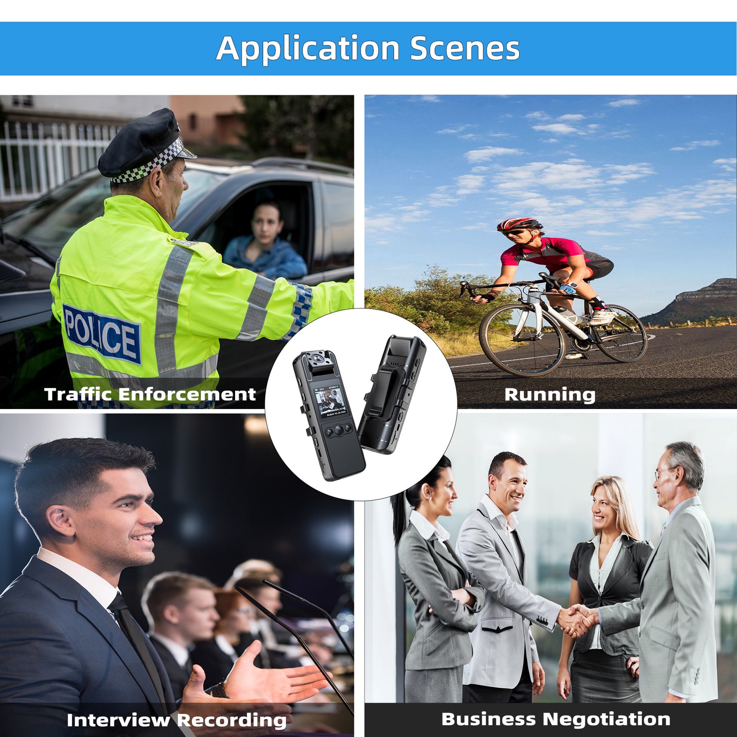 1080P Full HD Body Camera Body Cameras with Video Recording Wearable with 180° Rotatable Lens Police Body Camera for Law Enforcement Security Guard Supports 256GB Card