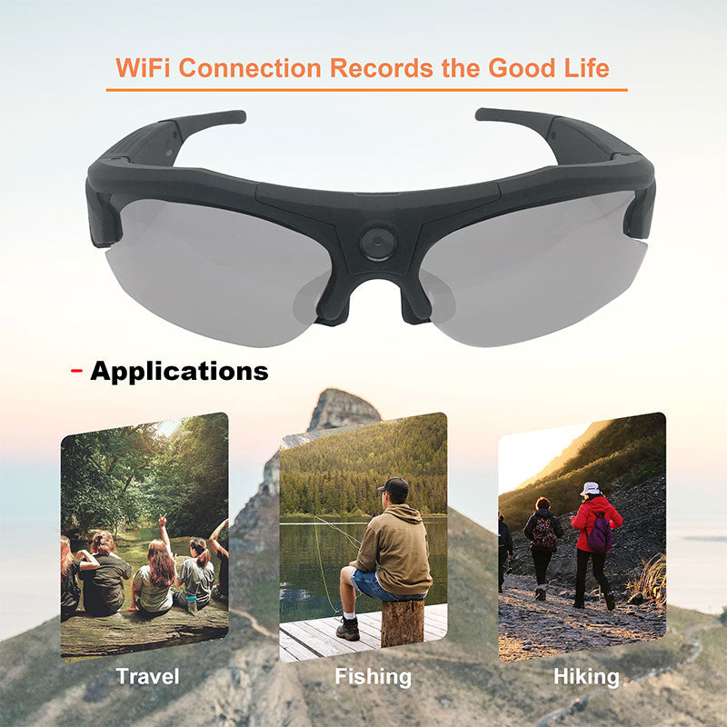 Sunglasses with Camera,1080P HD Camera Sunglasses for Men with Audio and Video for Cycling, Driving, Hiking, Fishing,Supports Up to 256G TF Card