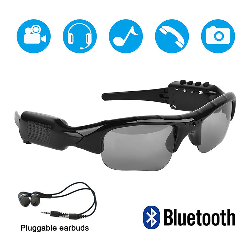 Bluetooth Sunglasses with Camera for Sports Full HD 1080P Video Sunglasses with Polarized UV Protection Lenses Support Micro SD Card Up to 32GB Sunglasses with Bluetooth + Camera + Video Functions