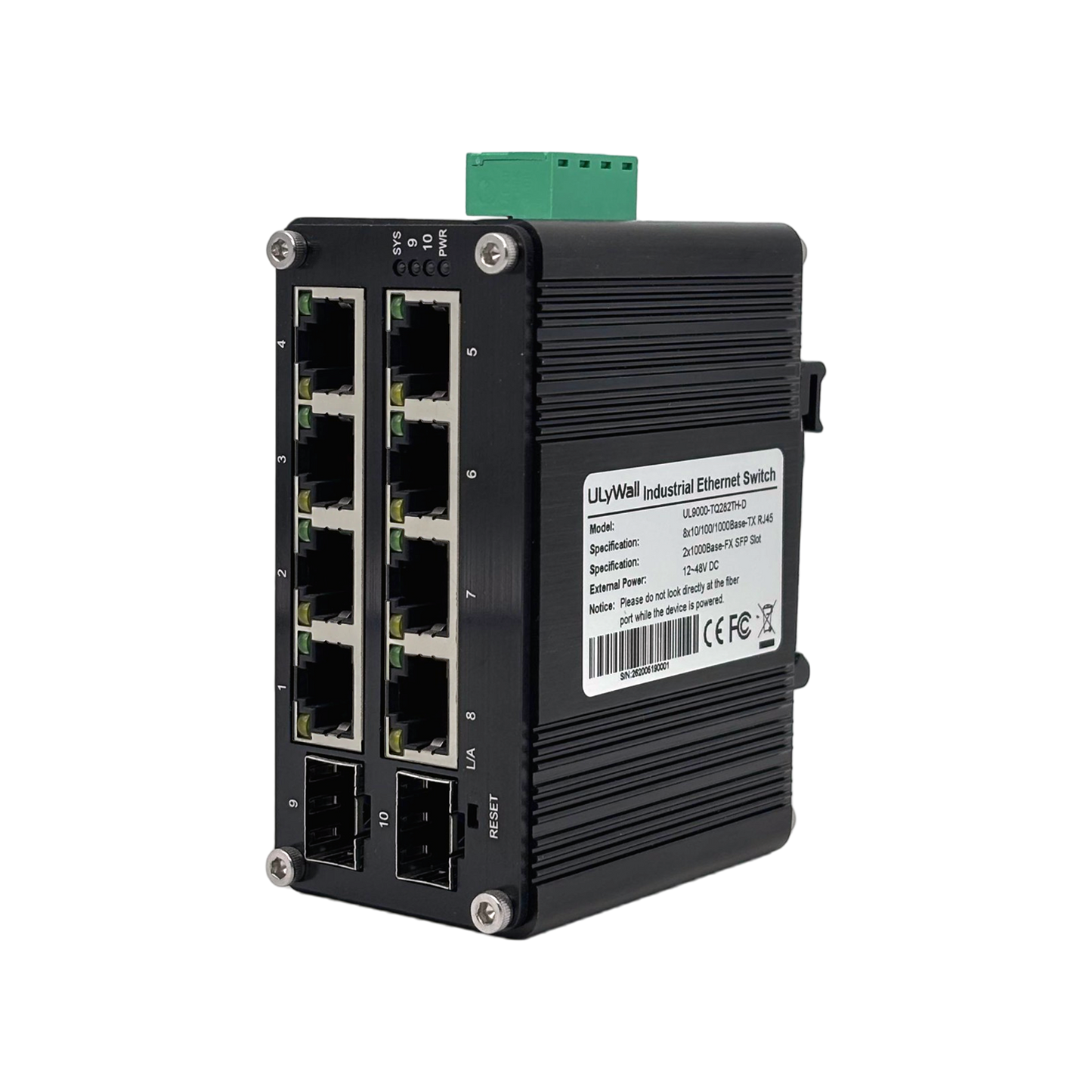 ULyWall 8-Port Gigabit Industrial Managed Switch with 2 SFP