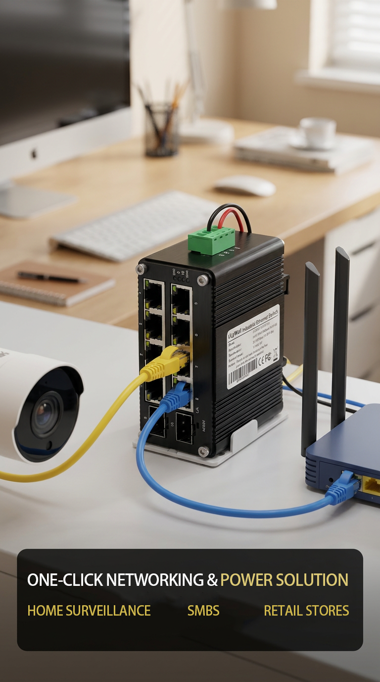 ULyWall 8-Port Gigabit Industrial Managed Switch with 2 SFP