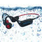 Bone Conduction Headphones IPX8 Waterproof, Bluetooth 5.3, Swimming Headphones with Mp3 Player Built-in 32G Memory, Open Ear Headphones with Night Light for Running Gym Sport (Red)