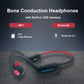 Bone Conduction Headphones IPX8 Waterproof, Bluetooth 5.3, Swimming Headphones with Mp3 Player Built-in 32G Memory, Open Ear Headphones with Night Light for Running Gym Sport (Red)