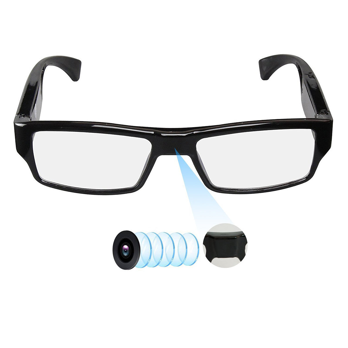 Spy Camera Glasses with Video Support Up to 32GB TF Card 1080P Video Camera Glasses Portable Motion Only Video Recorder